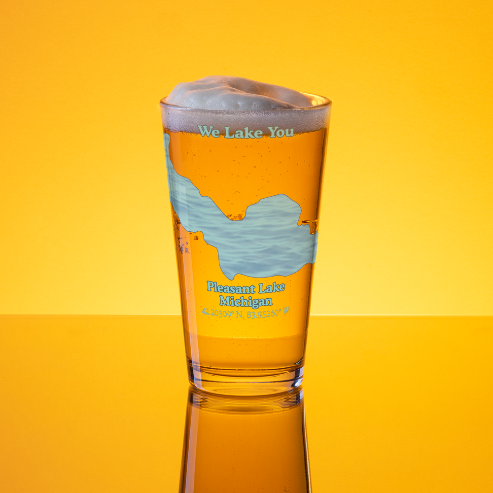 Pleasant Lake 16 oz Pint Glass