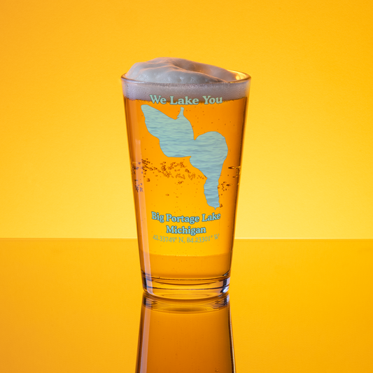 Big Portage Lake 16 oz Pint Glass