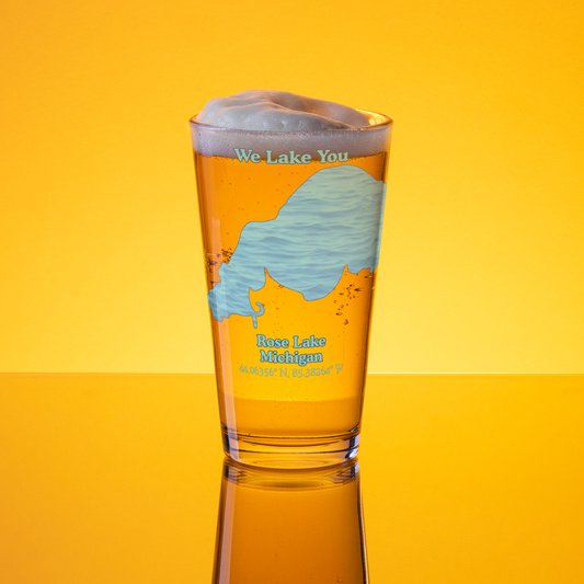 Rose Lake 16 oz Pint Glass