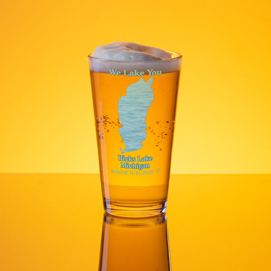 Hicks Lake 16 oz Pint Glass