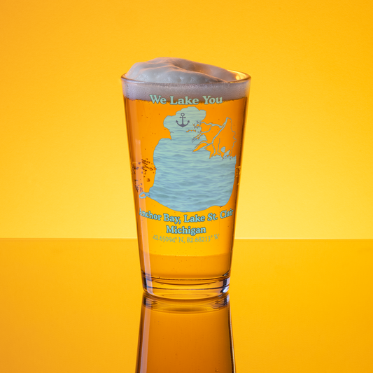 Anchor Bay, Lake St. Clair 16 oz Pint Glass