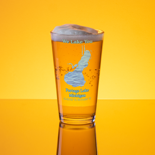 Portage Lake 16 oz Pint Glass
