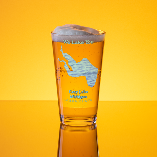 Gray Lake 16 oz Pint Glass