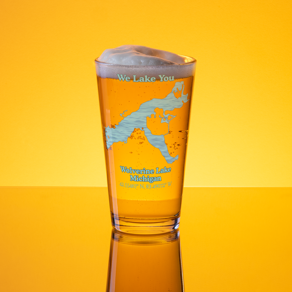 Wolverine Lake 16 oz Pint Glass