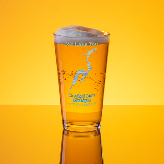 Crooked Lake 16 oz Pint Glass