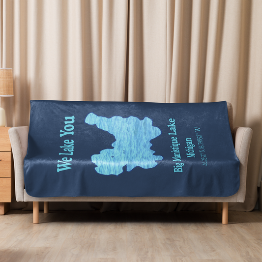 Big Manistique Lake Sherpa Blanket