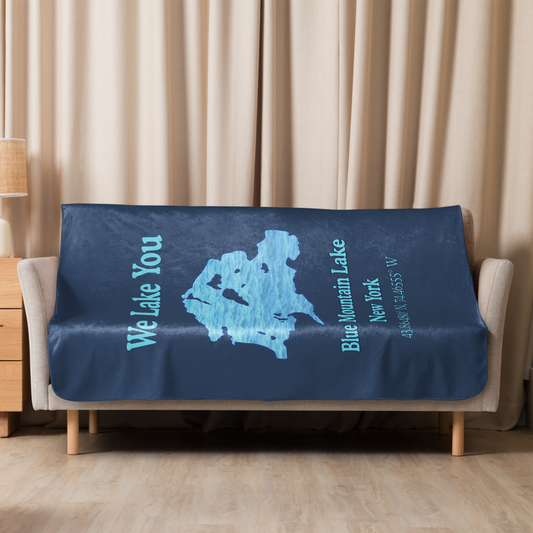 Blue Mountain Lake Sherpa Blanket