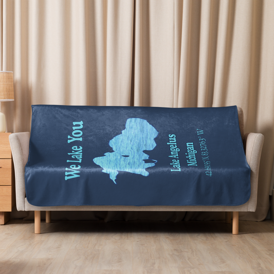Sherpa blanket with Lake Angelus