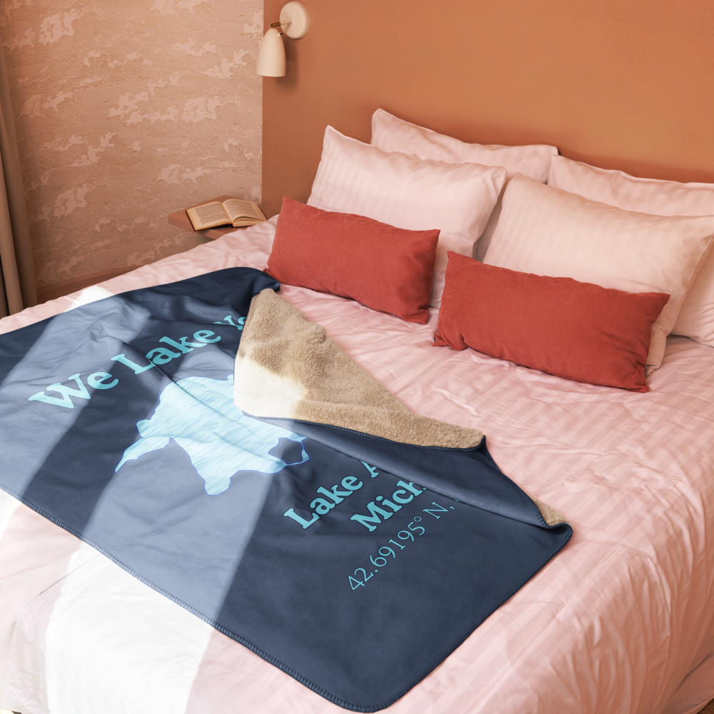 Sherpa blanket with Lake Angelus