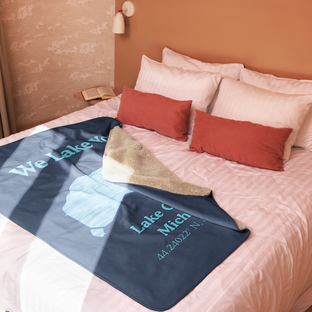Sherpa blanket with Lake Cadillac