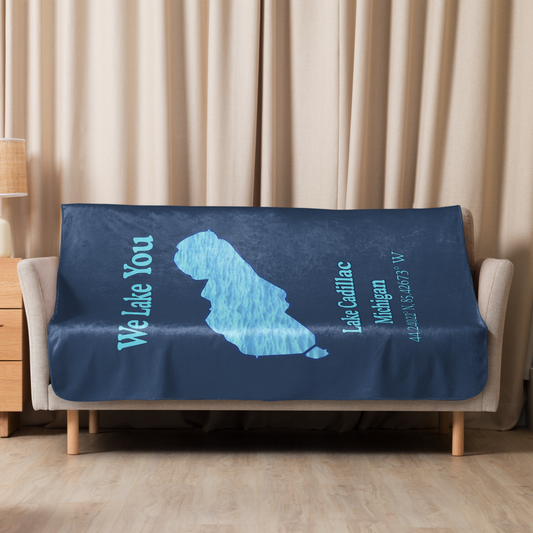 Sherpa blanket with Lake Cadillac