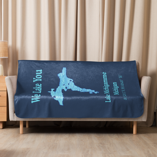 Lake Michigamme Sherpa Blanket