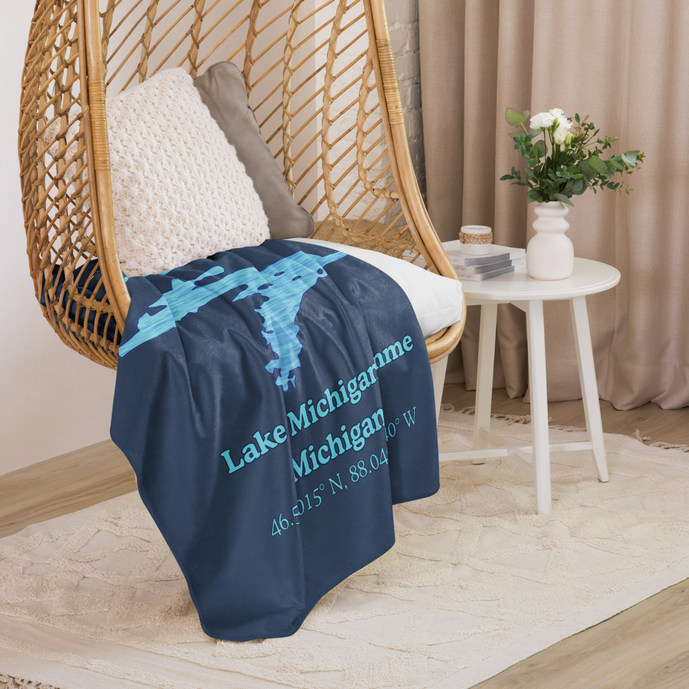 Lake Michigamme Sherpa Blanket