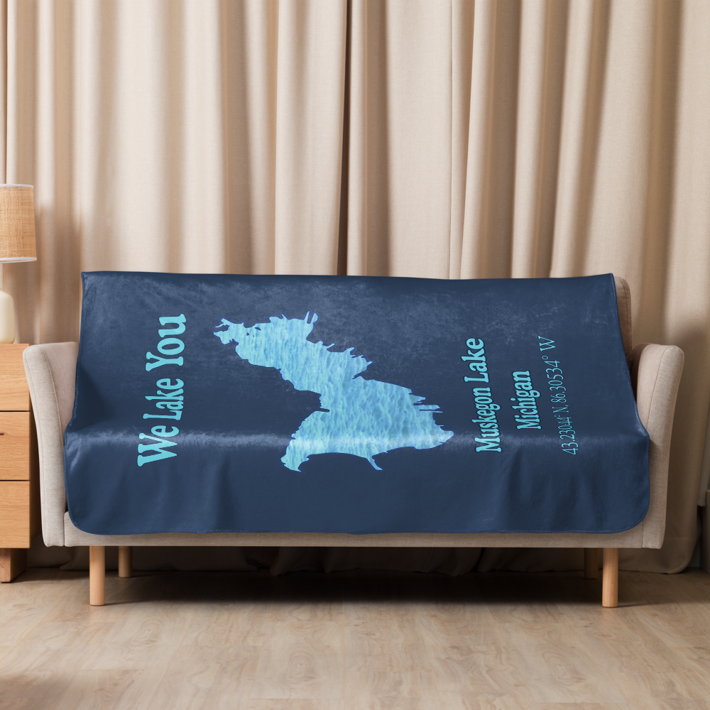 Muskegon Lake Sherpa Blanket