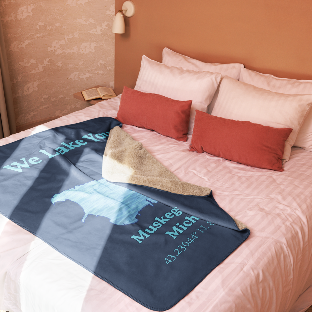 Muskegon Lake Sherpa Blanket