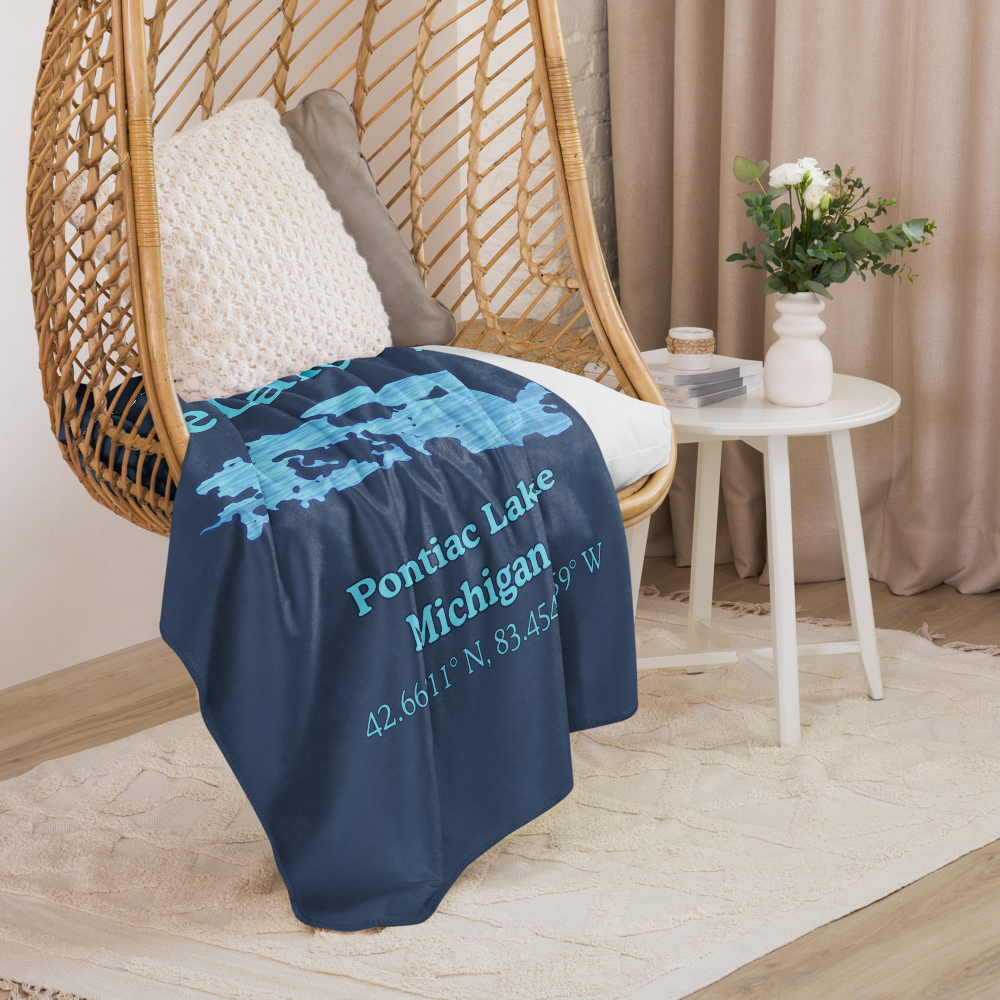 Sherpa blanket with Pontiac Lake