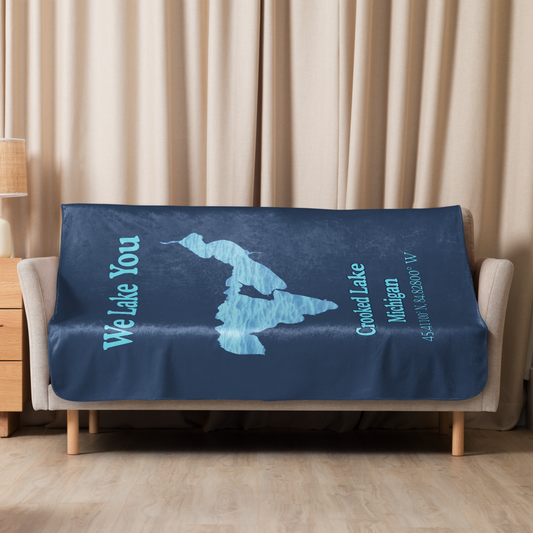 Crooked Lake  Sherpa Blanket