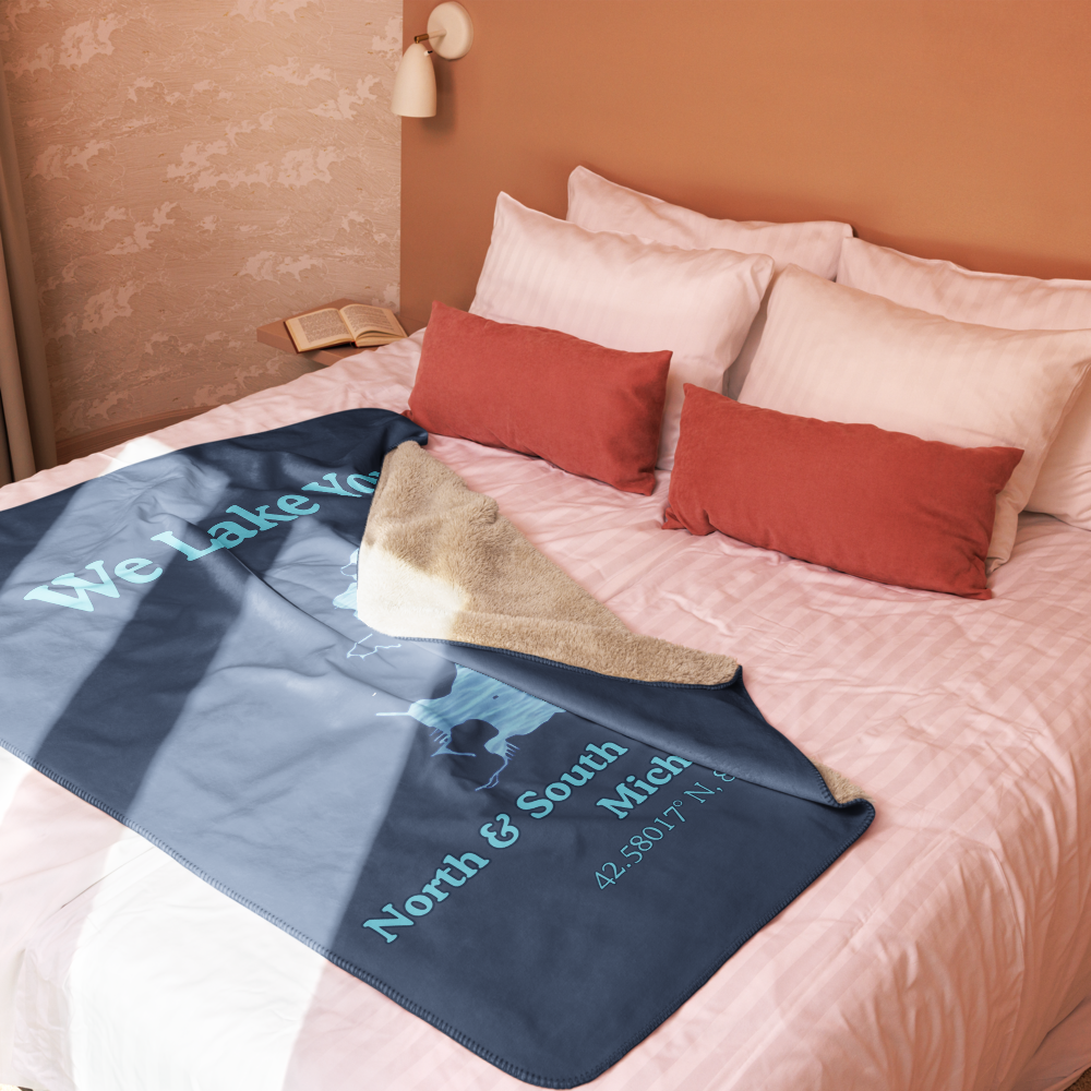 North & South Commerce Lake Sherpa Blanket