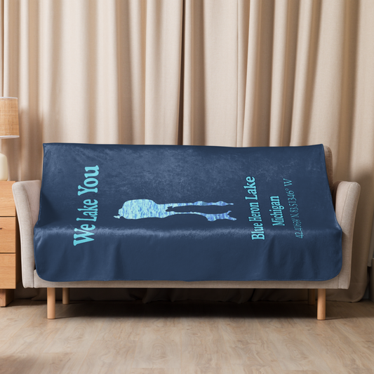 Blue Heron Lake Sherpa Blanket