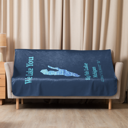 Big Fish Lake Sherpa Blanket