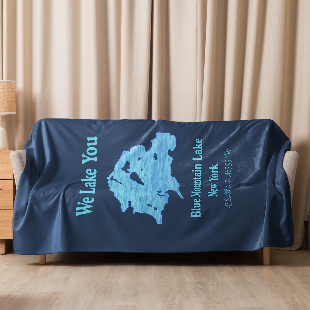 Blue Mountain Lake Sherpa Blanket
