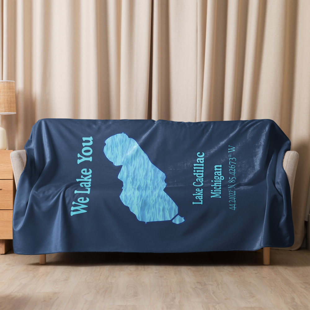 Sherpa blanket with Lake Cadillac