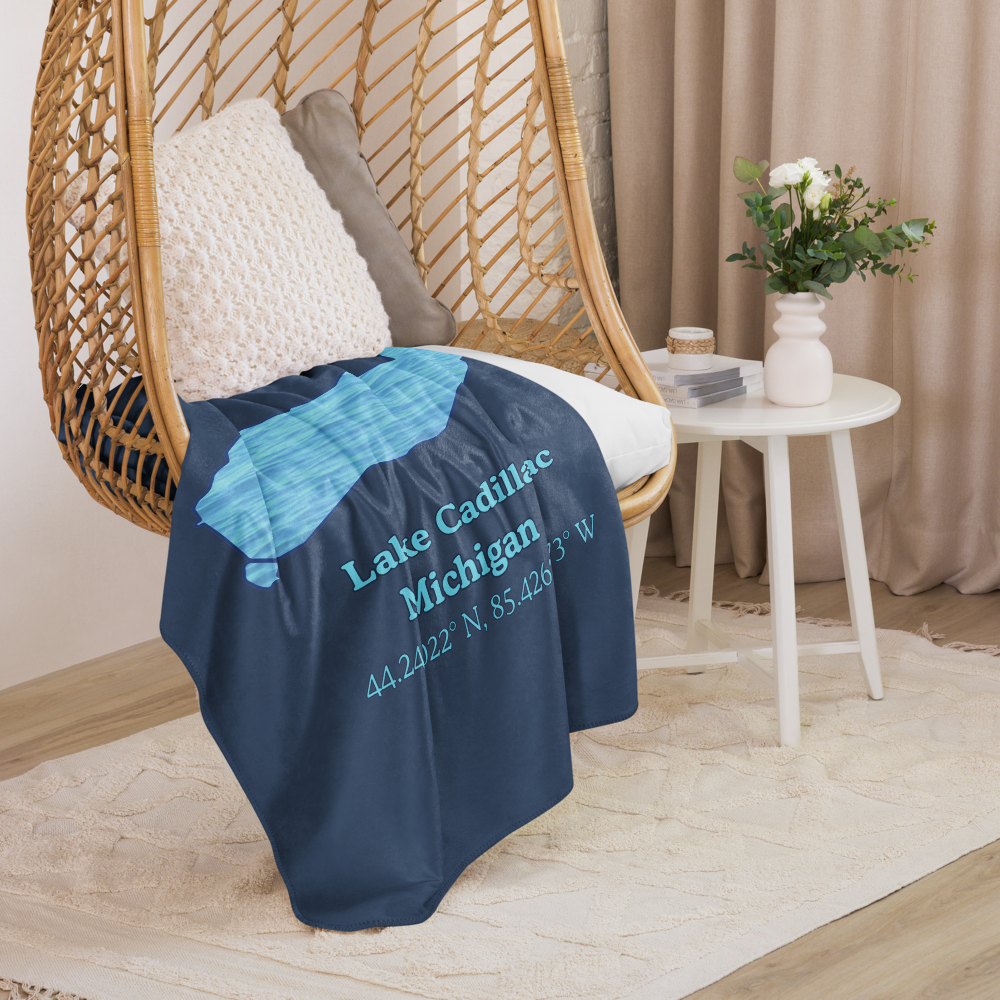 Sherpa blanket with Lake Cadillac