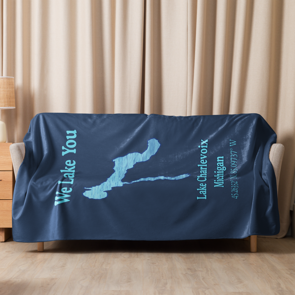 Lake Charlevoix Sherpa Blanket