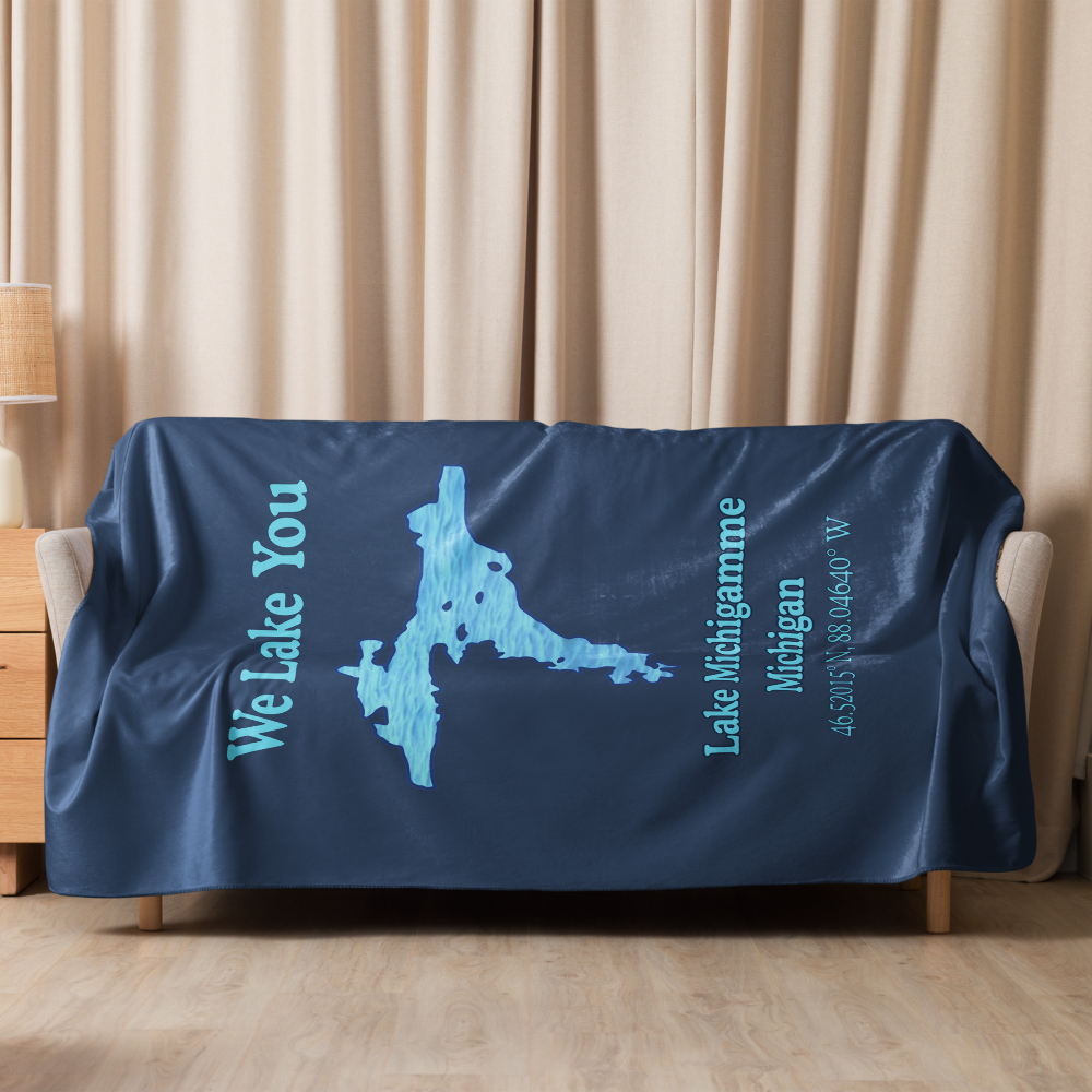 Lake Michigamme Sherpa Blanket