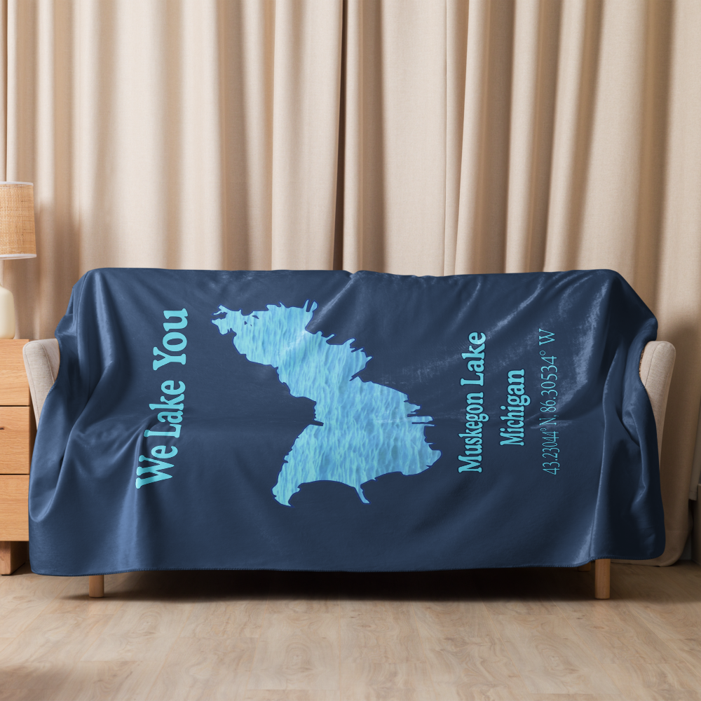 Muskegon Lake Sherpa Blanket