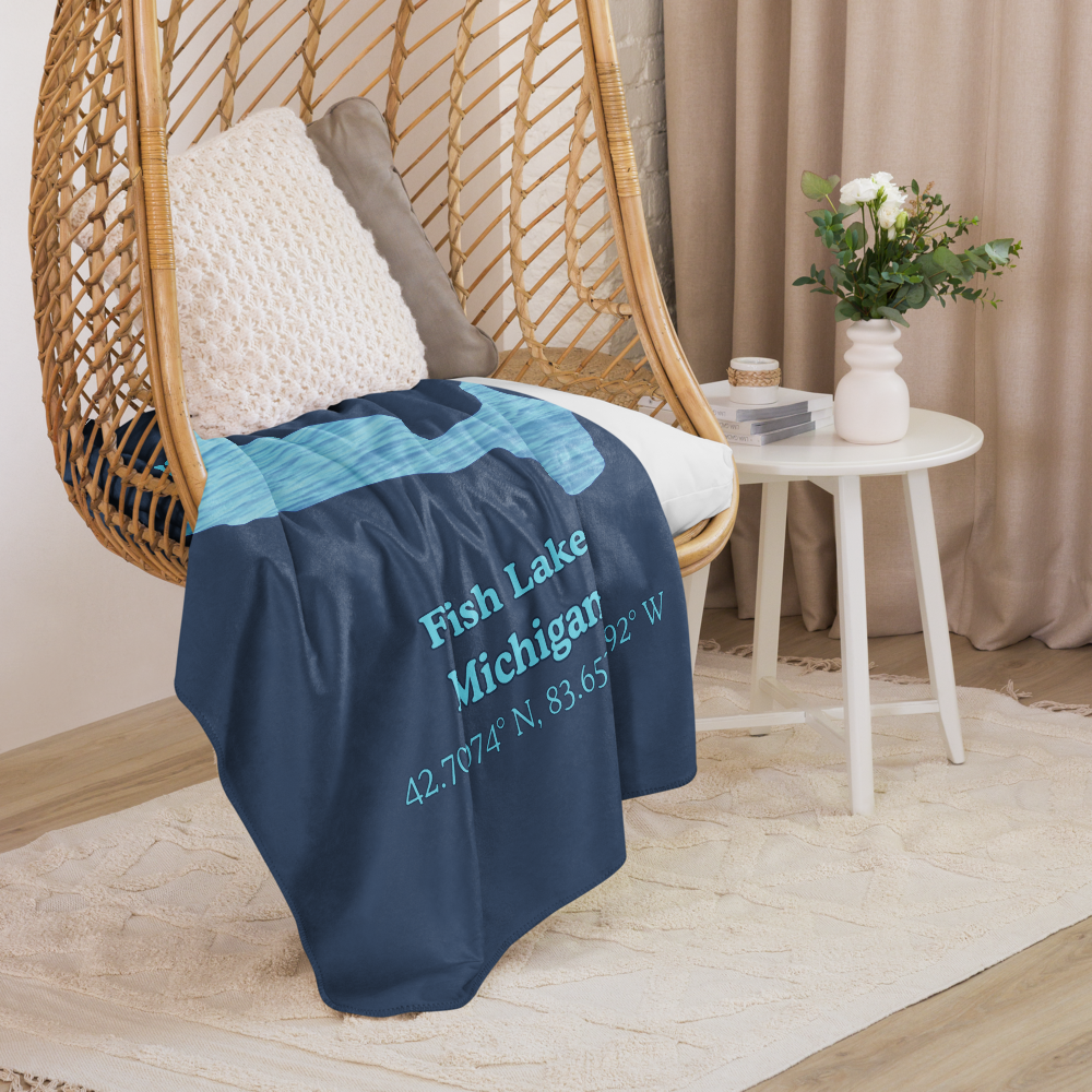 Fish Lake Sherpa Blanket