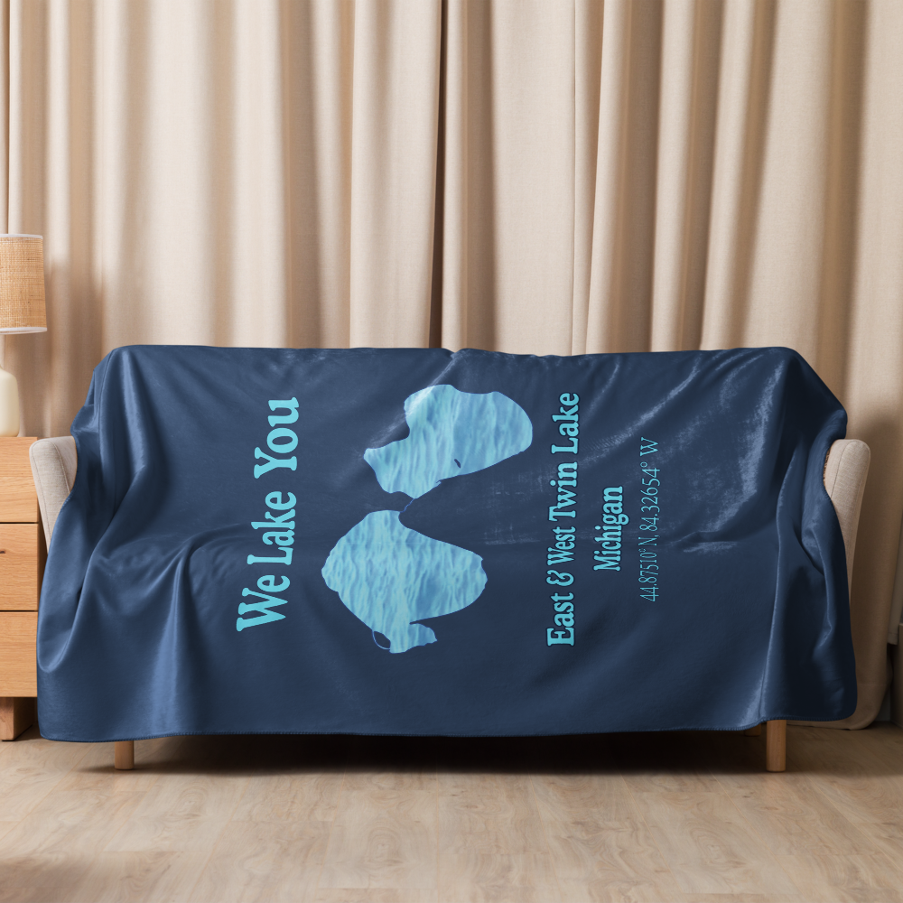 East & West Twin Lake Sherpa Blanket
