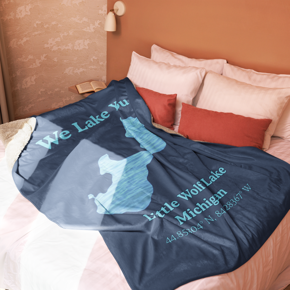 Little Wolf Lake Sherpa Blanket
