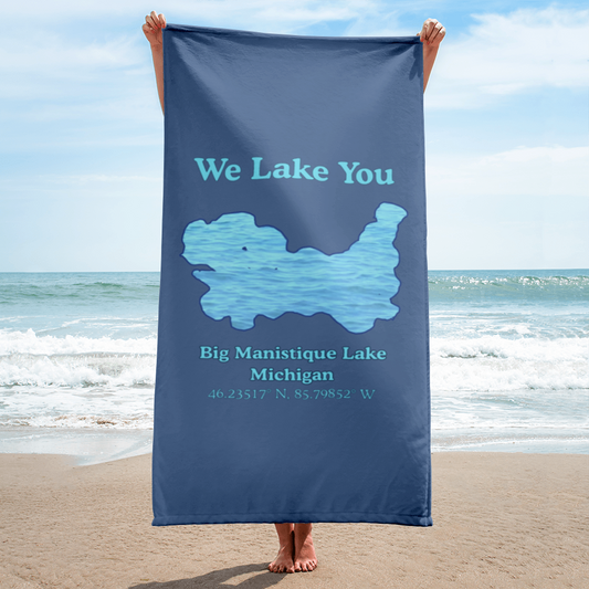 Big Manistique Lake Beach Towel