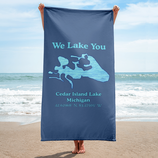 Towel with Cedar Island Lake