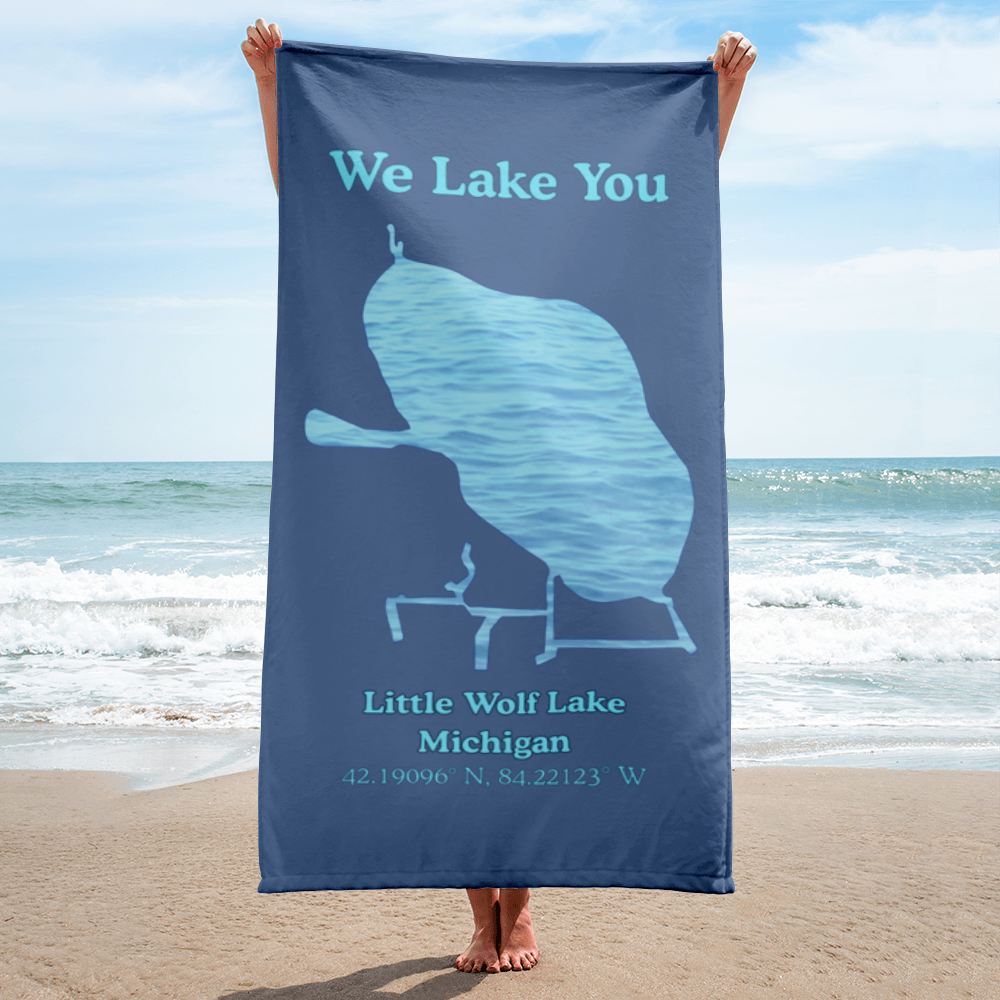 Little Wolf Lake Beach Towel