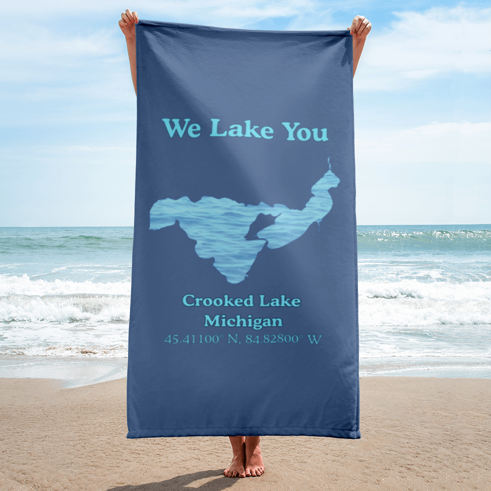 Crooked Lake  Beach Towel