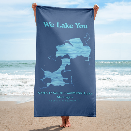 North & South Commerce Lake Beach Towel