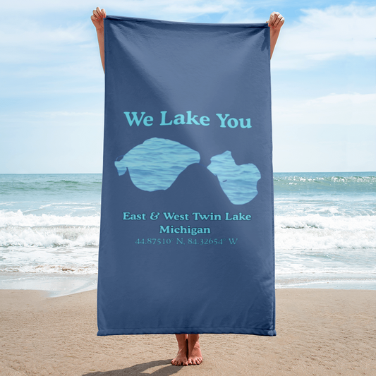 East & West Twin Lake Beach Towel