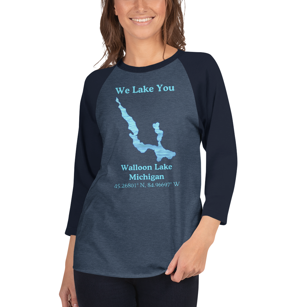 Walloon Lake Raglan 3/4 Sleeve Unisex T-shirt