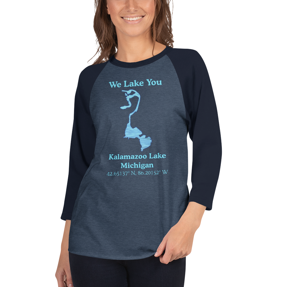 Kalamazoo Lake Raglan 3/4 Sleeve Unisex T-shirt