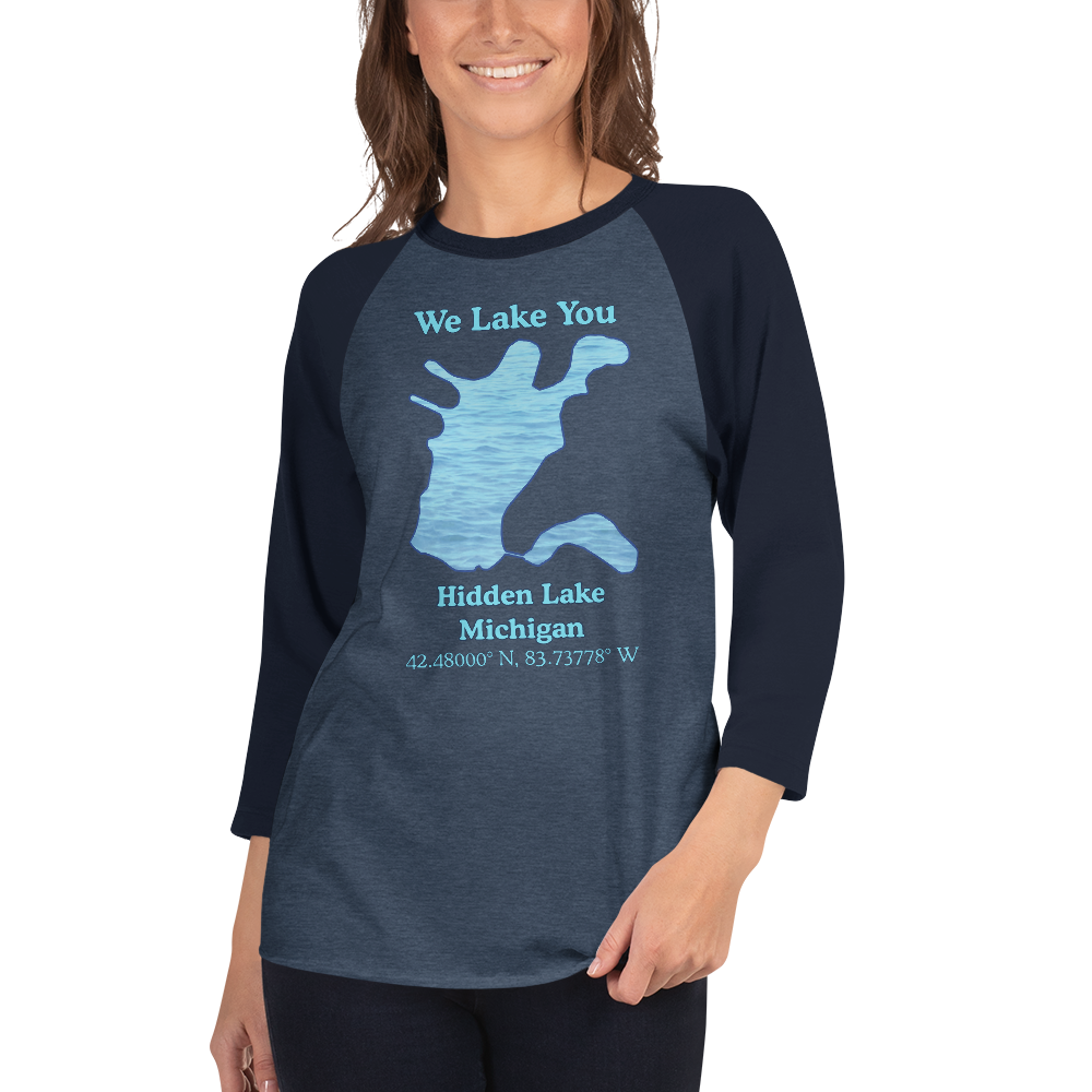 Hidden Lake Raglan 3/4 Sleeve Unisex T-shirt