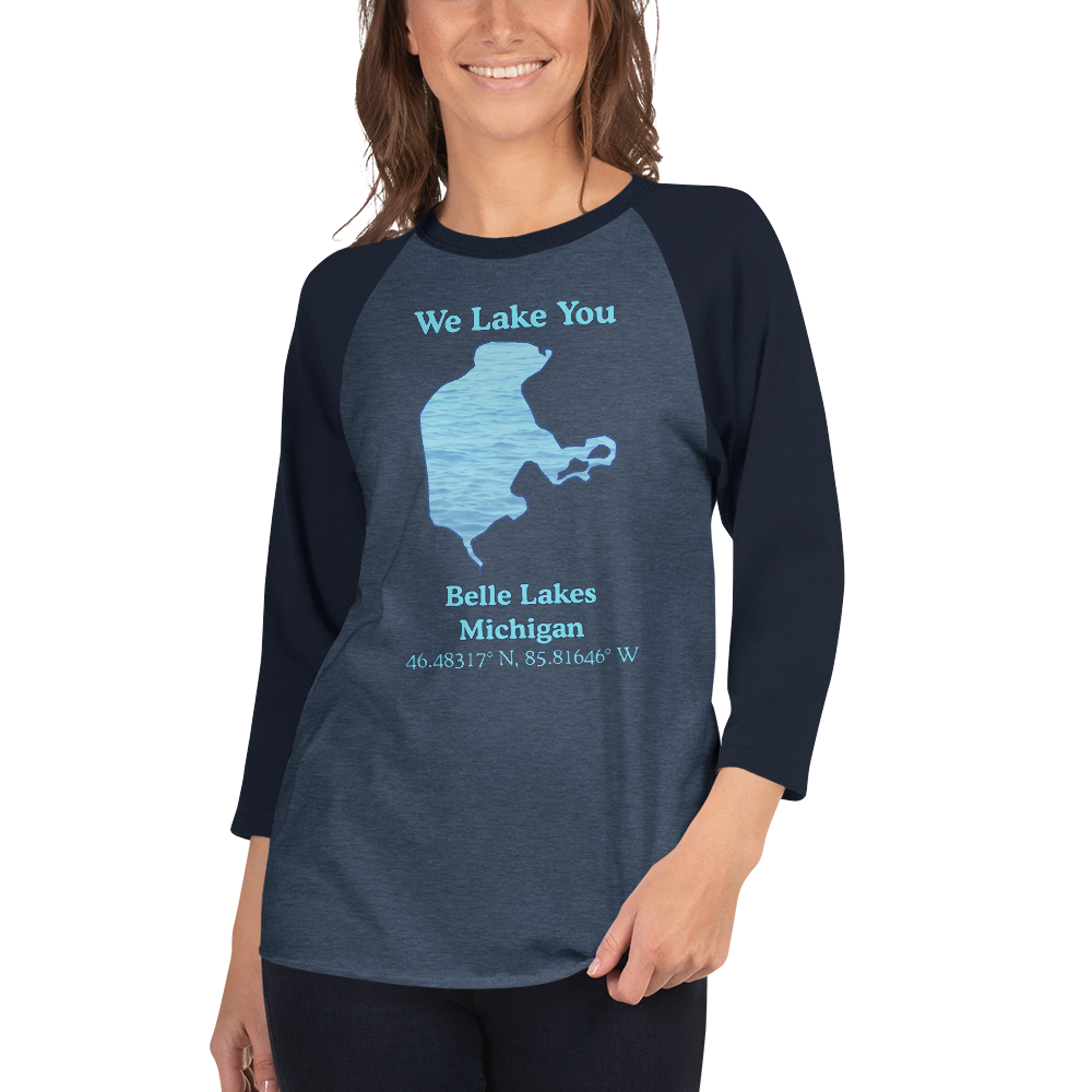 Belle Lakes Raglan 3/4 Sleeve Unisex T-shirt