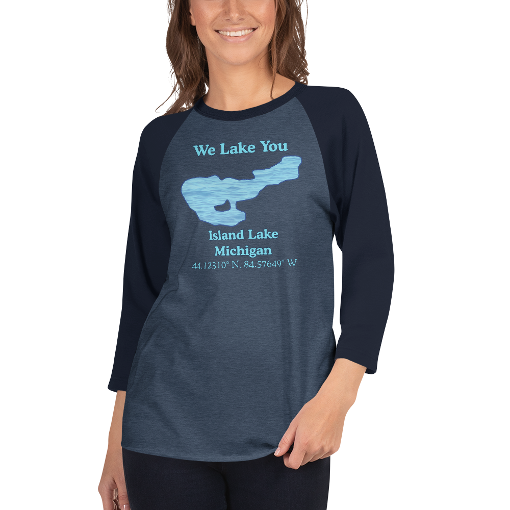 Island Lake Raglan 3/4 Sleeve Unisex T-shirt