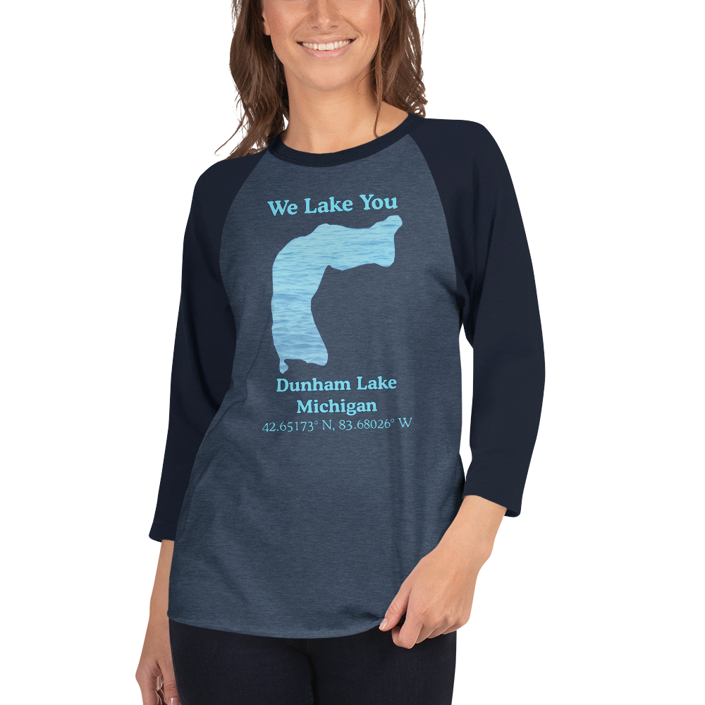 Dunham Lake Raglan 3/4 Sleeve Unisex T-shirt