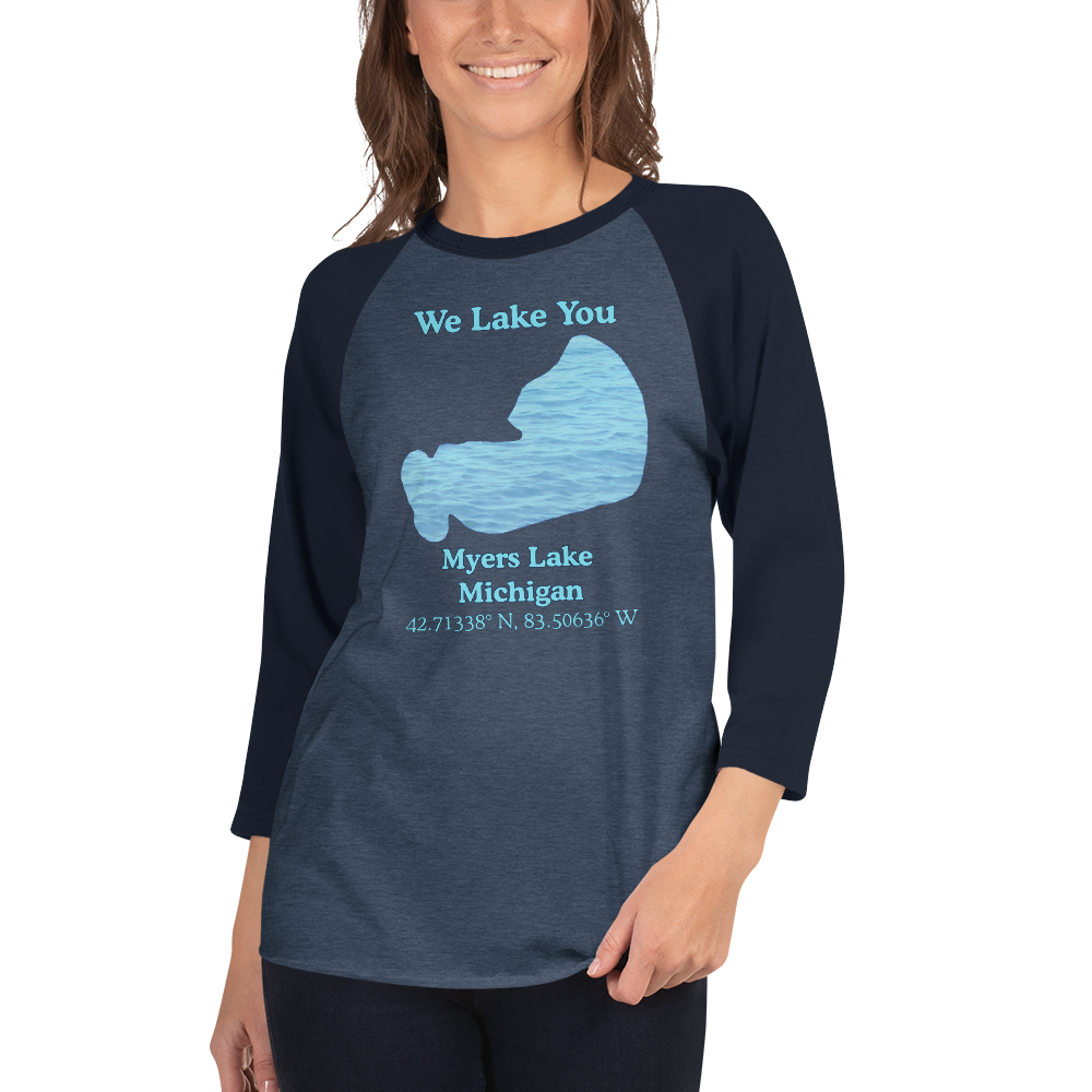 Myers Lake  Raglan 3/4 Sleeve Unisex T-shirt