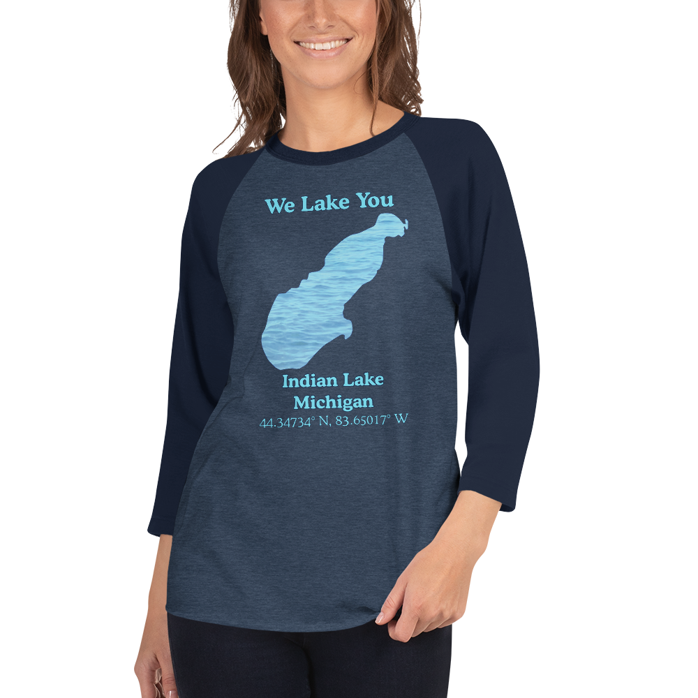 Indian Lake Raglan 3/4 Sleeve Unisex T-shirt