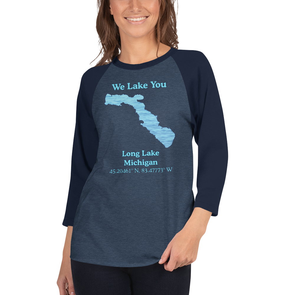 Long Lake Raglan 3/4 Sleeve Unisex T-shirt