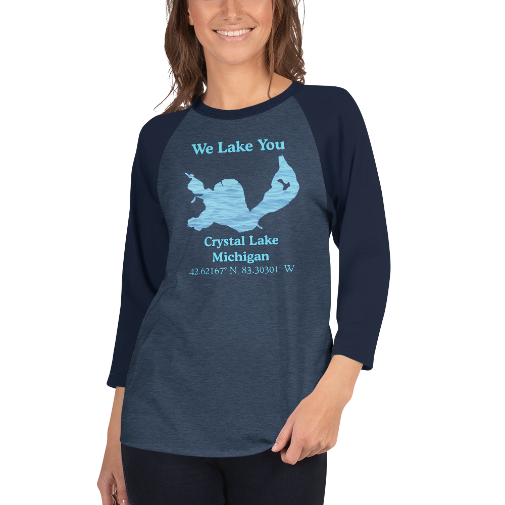 Crystal Lake Raglan 3/4 Sleeve Unisex T-shirt