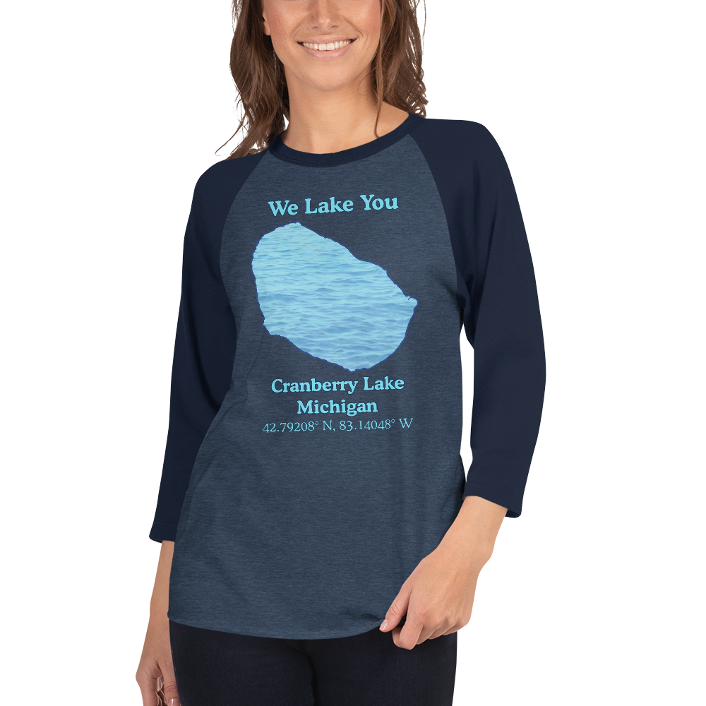 Cranberry Lake Raglan 3/4 Sleeve Unisex T-shirt